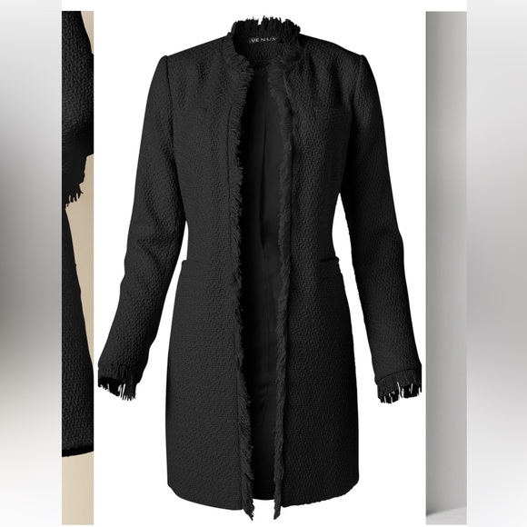 Black Tweed Jacket Size US 4 - Picture 5 of 9